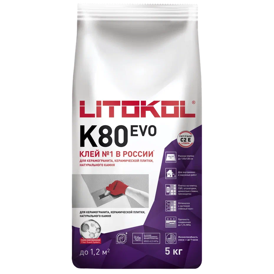 Купить LitoFlex K80-клеевая смесь 5kg Al.bag в Воронеже #3