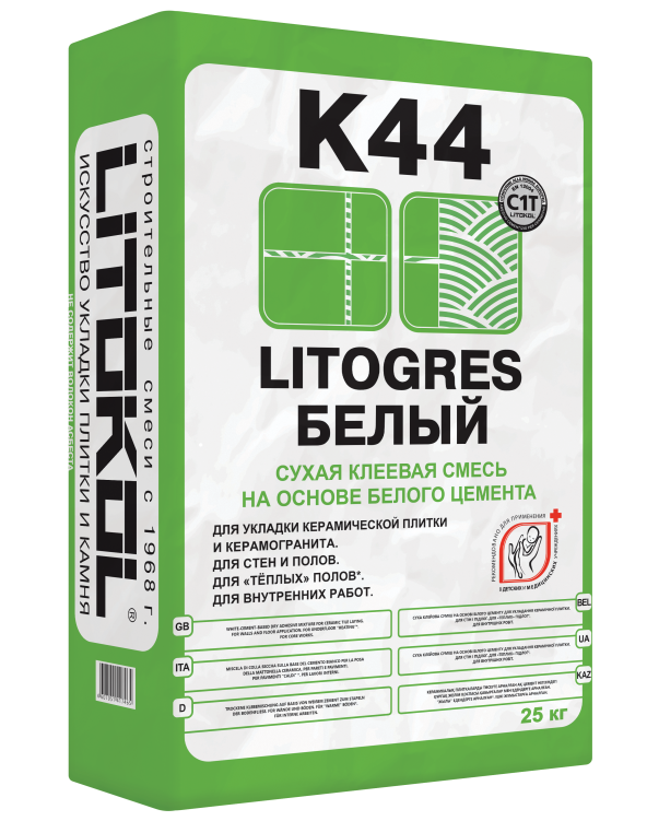Купить Litogres К44 белый - клеевая смесь 25kg bag в Краснодаре-1