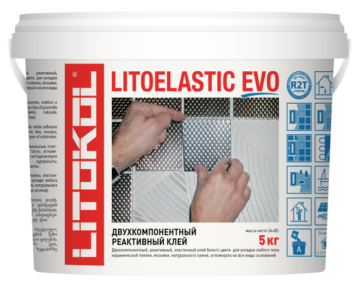 Купить LitoElastic EVO белый-двухкомпонентный клей 5kg bucket в Белгороде-1