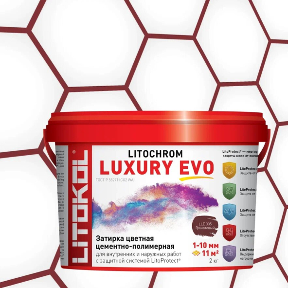 Купить LITOCHROM LUXURY EVO LLE 335 Гранатовый 2kg bucket в Уфе-1