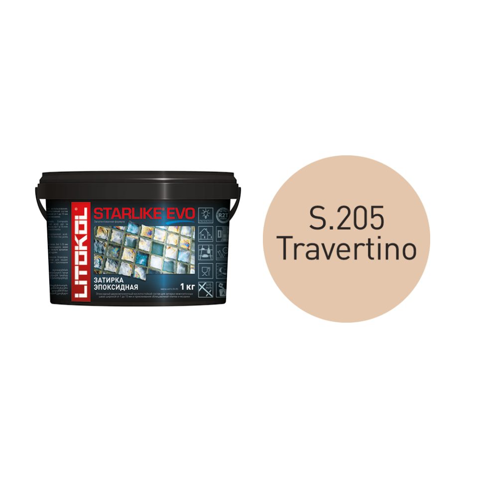 Купить STARLIKE EVO S.205 TRAVERTINO затир.смесь (1kg bucket) в Воронеже #2