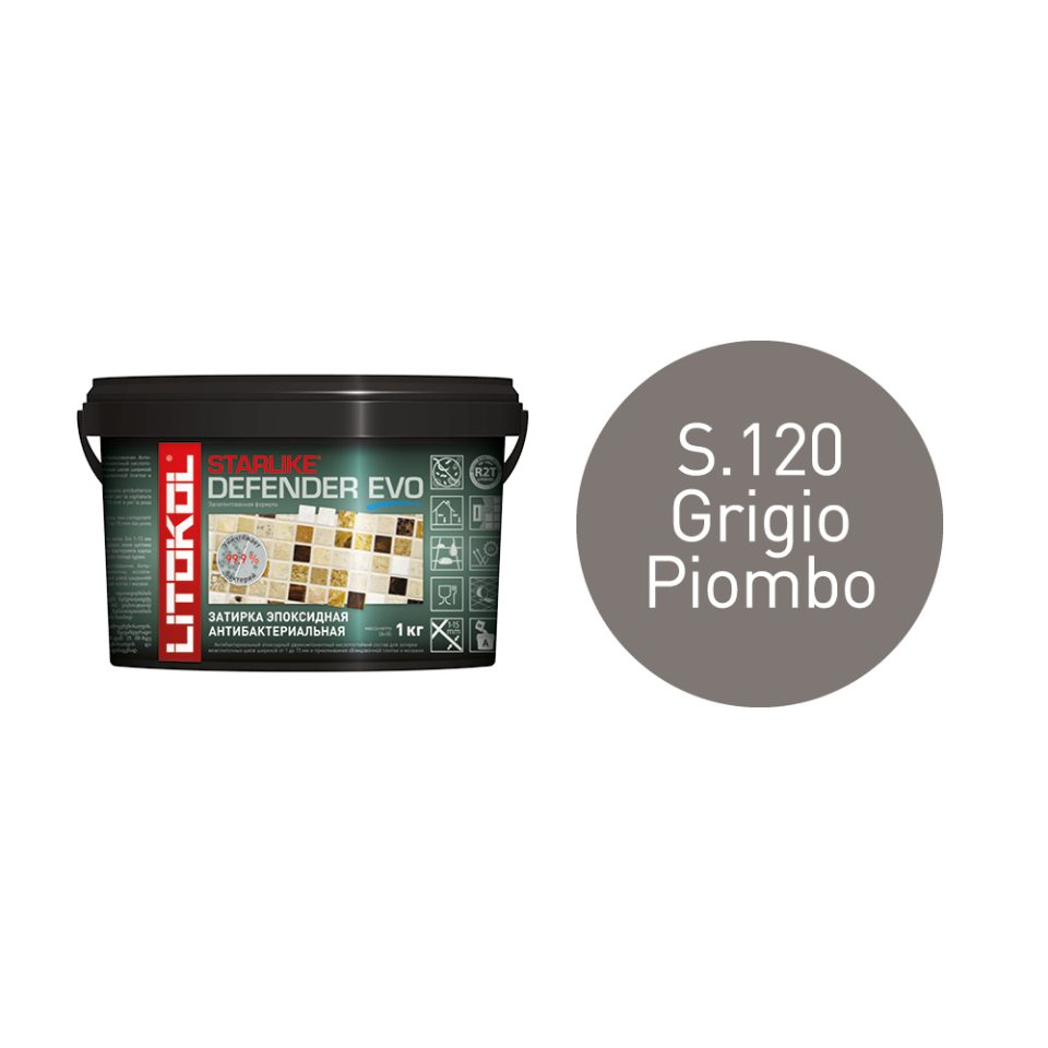 Купить STARLIKE Defender EVO S.120 GRIGIO PIOMBO антибакт.затир.смесь 2kg bucket в Воронеже #2