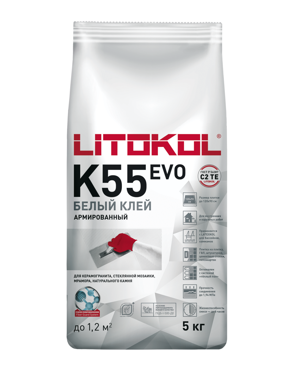 Купить LitoPlus K55-клеевая смесь 5kg Al.bag в Воронеже