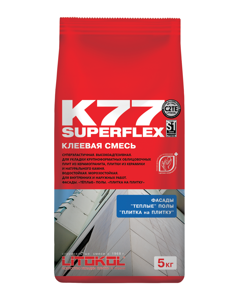 Купить SUPERFLEX K77 серый-клеевая смесь 5kg bag в Воронеже #2
