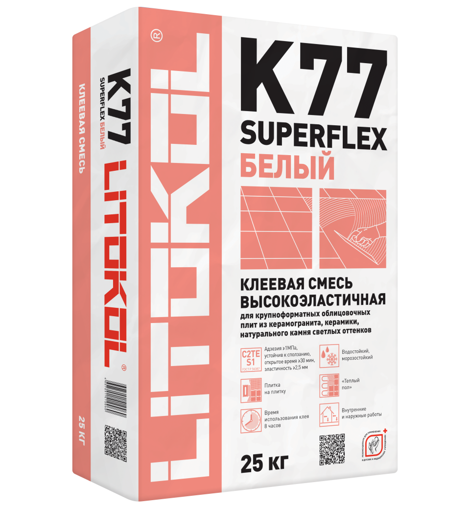 Купить SuperFlex K77 белый-клеевая смесь 25kg bag в Воронеже #2