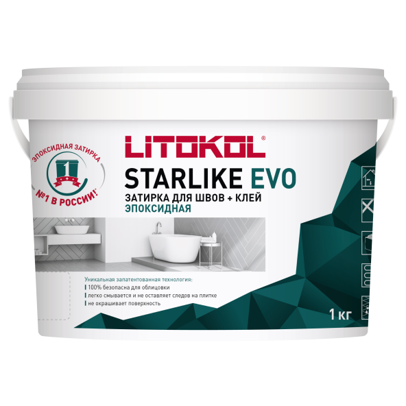 Купить STARLIKE EVO S.125 GRIGIO CEMENTO затир.смесь (1kg bucket) в Белгороде-1