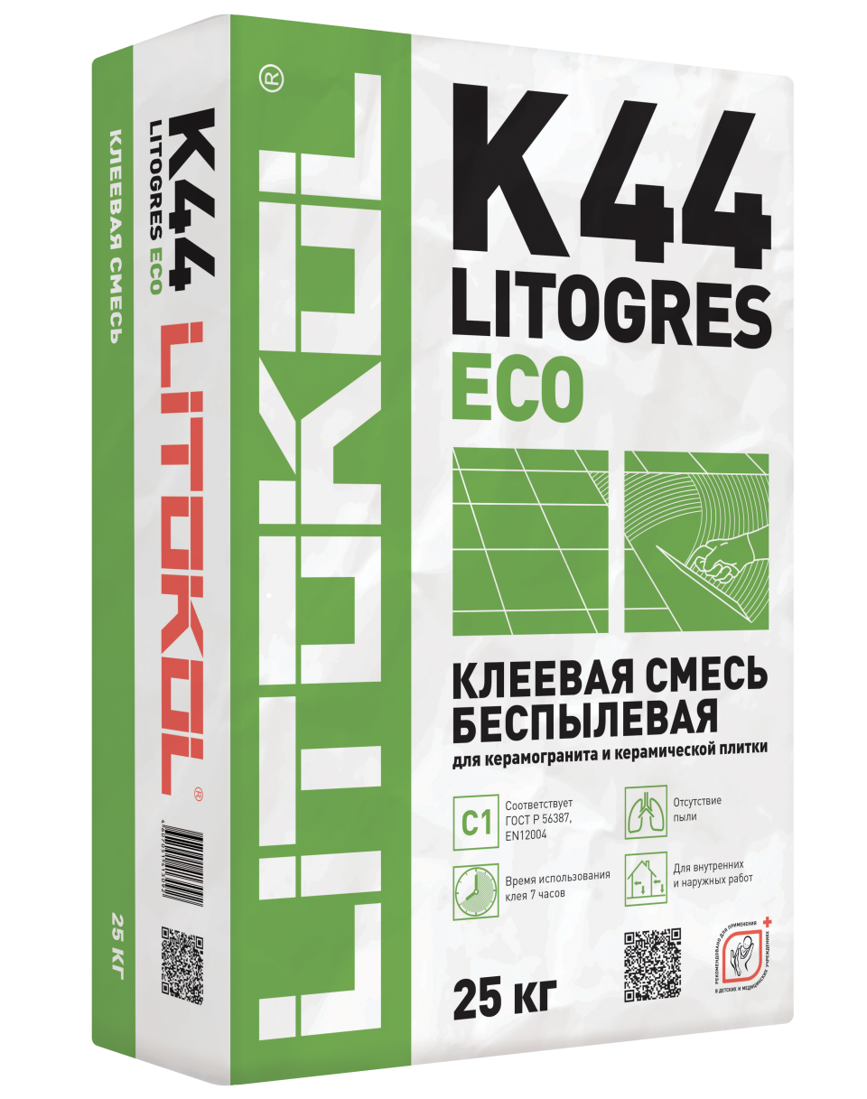 Купить Litogres К44 ECO- беспылевая клеевая смесь 25kg bag в Воронеже