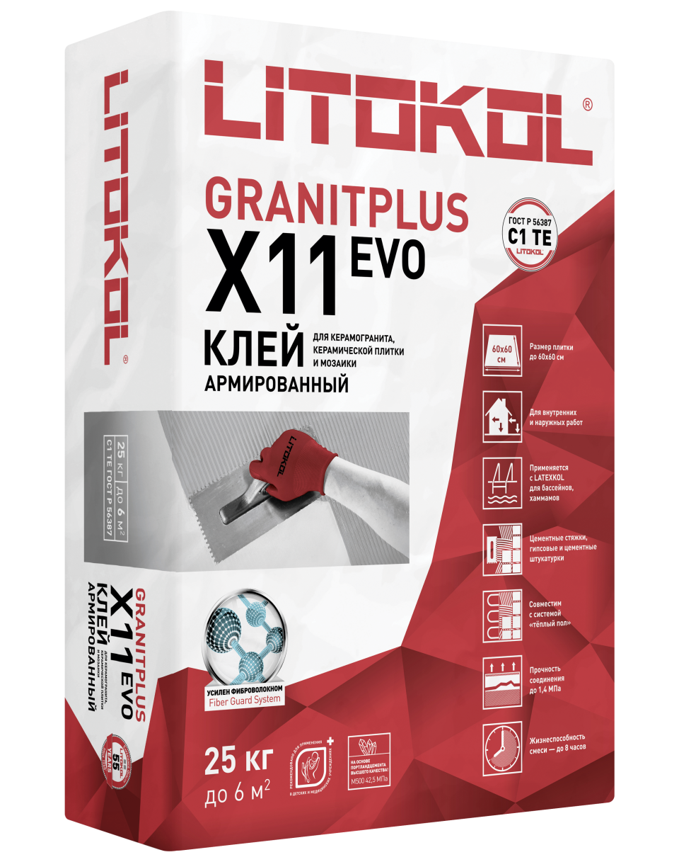 Купить LITOKOL X11 EVO GRANITPLUS (25kg bag) в Воронеже