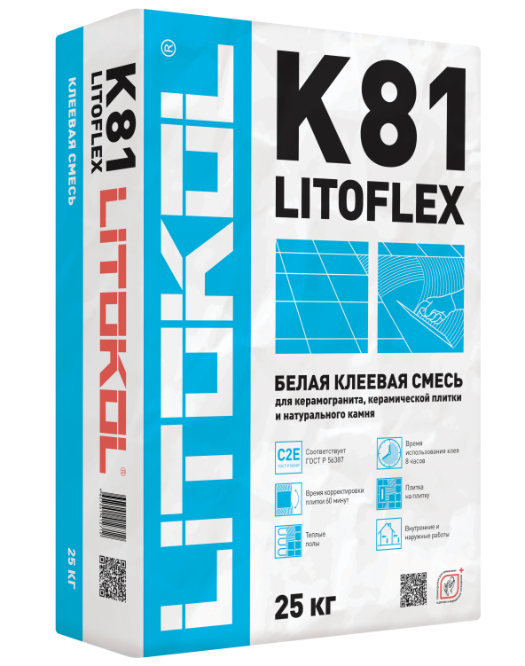 Купить LitoFlex K81 белый-клеевая смесь 25kg bag в Нижнем Новгороде-2